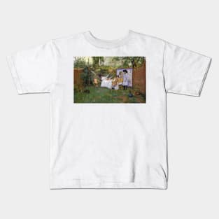 Open Air Breakfast by William Merritt Chase Kids T-Shirt